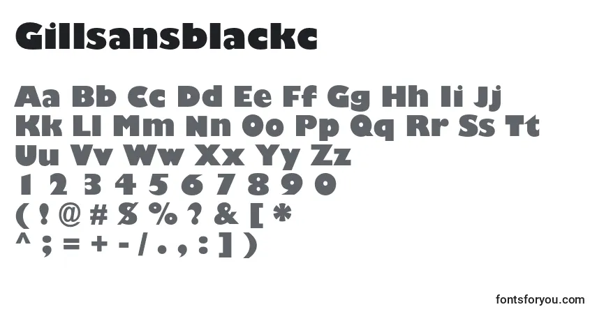 Шрифт Gillsansblackc – алфавит, цифры, специальные символы