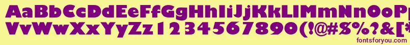 Gillsansblackc Font – Purple Fonts on Yellow Background