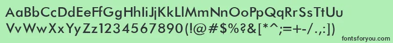 FuturaNormal-Schriftart – Schwarze Schriften auf grünem Hintergrund