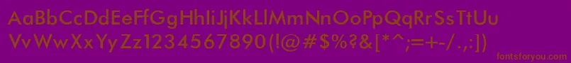 FuturaNormal Font – Brown Fonts on Purple Background