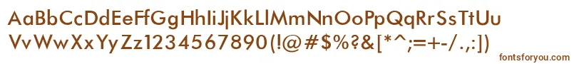 FuturaNormal-fontti – ruskeat fontit valkoisella taustalla