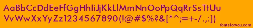 FuturaNormal Font – Purple Fonts on Orange Background
