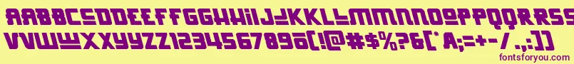 Hongkonghustleleft-Schriftart – Violette Schriften auf gelbem Hintergrund