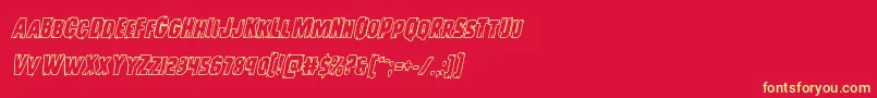 Leatherfaceoutital Font – Yellow Fonts on Red Background