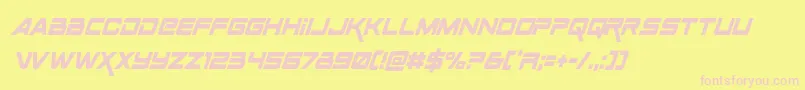 Spacerangercondital Font – Pink Fonts on Yellow Background