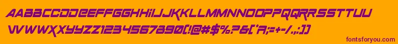 Spacerangercondital Font – Purple Fonts on Orange Background
