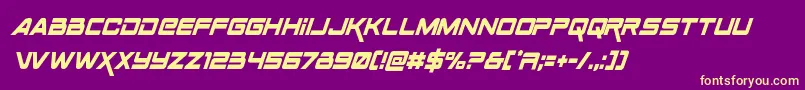 Spacerangercondital Font – Yellow Fonts on Purple Background