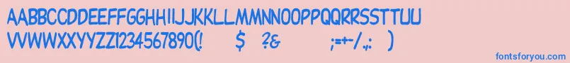 Dupuyheavyth Font – Blue Fonts on Pink Background