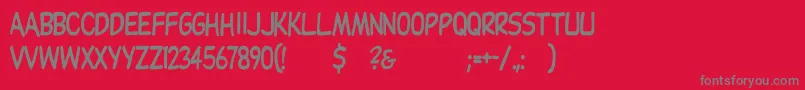 Dupuyheavyth Font – Gray Fonts on Red Background