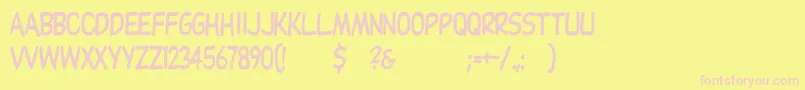 Dupuyheavyth Font – Pink Fonts on Yellow Background