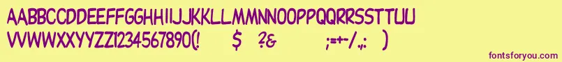 Dupuyheavyth Font – Purple Fonts on Yellow Background