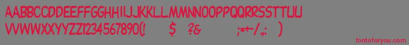 Dupuyheavyth Font – Red Fonts on Gray Background