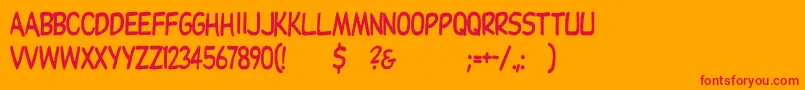 Dupuyheavyth Font – Red Fonts on Orange Background