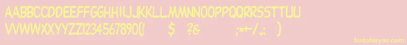 Dupuyheavyth Font – Yellow Fonts on Pink Background