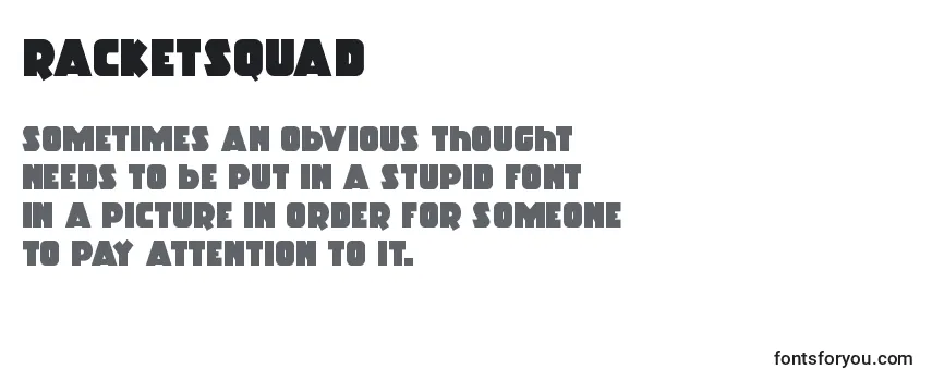 Review of the Racketsquad Font