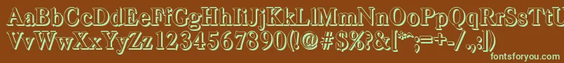 CasadshadowBold Font – Green Fonts on Brown Background