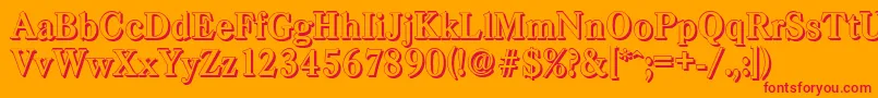 CasadshadowBold Font – Red Fonts on Orange Background
