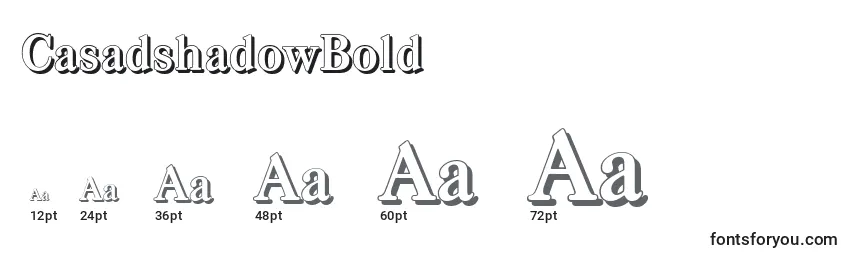 CasadshadowBold Font Sizes