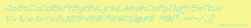 DancingJuiceNormalBoldItalic Font – Green Fonts on Yellow Background