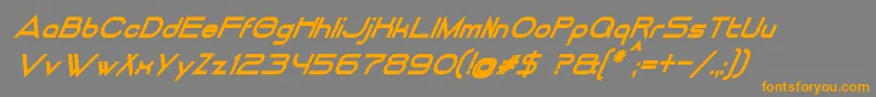 DancingJuiceNormalBoldItalic-Schriftart – Orangefarbene Schriften auf grauem Hintergrund