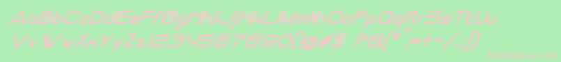 DancingJuiceNormalBoldItalic Font – Pink Fonts on Green Background