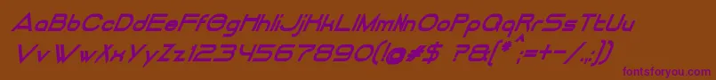 DancingJuiceNormalBoldItalic Font – Purple Fonts on Brown Background