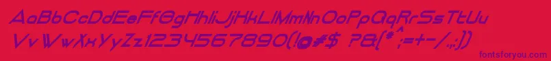 DancingJuiceNormalBoldItalic-Schriftart – Violette Schriften auf rotem Hintergrund
