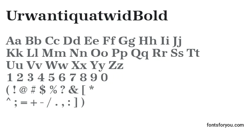 Шрифт UrwantiquatwidBold – алфавит, цифры, специальные символы