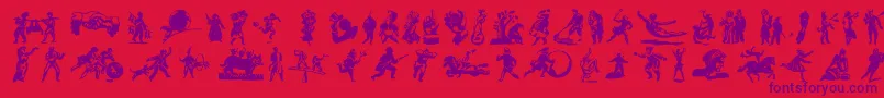 DfPrimitivesLetPlain.2.0 Font – Purple Fonts on Red Background