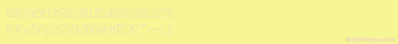 Fonte EnyoSerifLightItalic – fontes rosa em um fundo amarelo