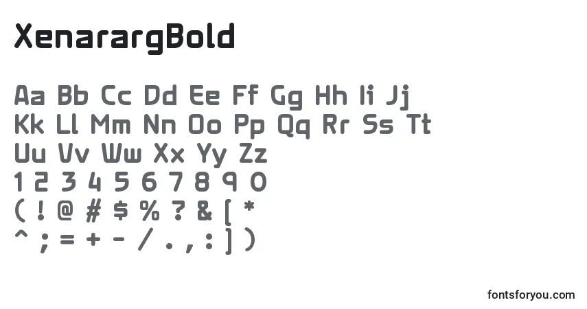 A fonte XenarargBold – alfabeto, números, caracteres especiais