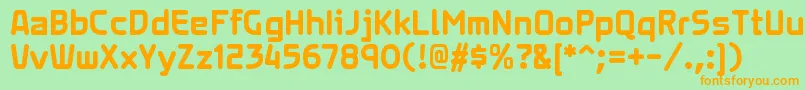 XenarargBold Font – Orange Fonts on Green Background