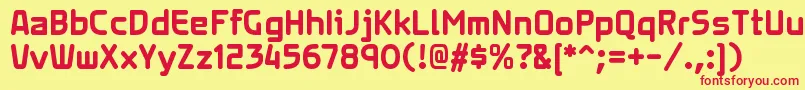 XenarargBold Font – Red Fonts on Yellow Background