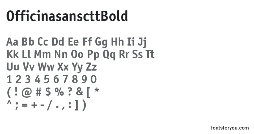 Шрифт OfficinasanscttBold – алфавит, цифры, специальные символы