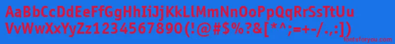 OfficinasanscttBold Font – Red Fonts on Blue Background