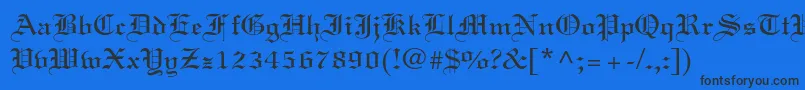 Czcionka Linotextstd – czarne czcionki na niebieskim tle