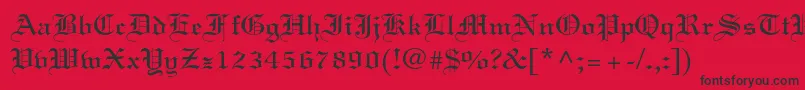 フォントLinotextstd – 赤い背景に黒い文字