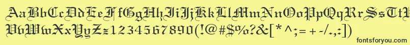 フォントLinotextstd – 黒い文字の黄色い背景