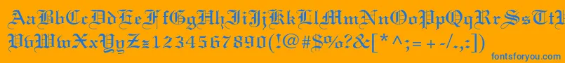 Linotextstd Font – Blue Fonts on Orange Background