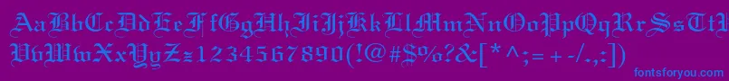 Linotextstd Font – Blue Fonts on Purple Background