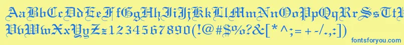 Linotextstd Font – Blue Fonts on Yellow Background