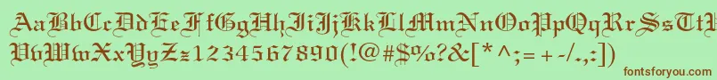 フォントLinotextstd – 緑の背景に茶色のフォント