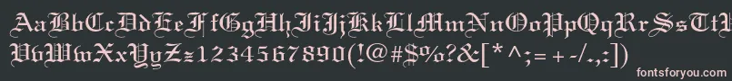 フォントLinotextstd – 黒い背景にピンクのフォント