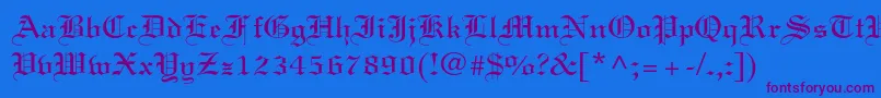 Linotextstd Font – Purple Fonts on Blue Background
