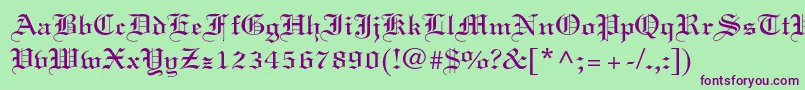 フォントLinotextstd – 緑の背景に紫のフォント