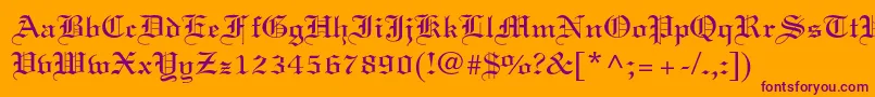 フォントLinotextstd – オレンジの背景に紫のフォント