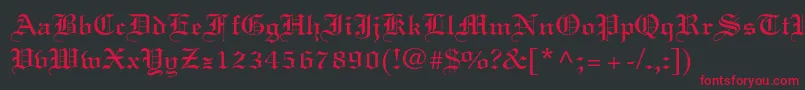 フォントLinotextstd – 黒い背景に赤い文字