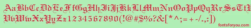 フォントLinotextstd – 赤い文字の緑の背景