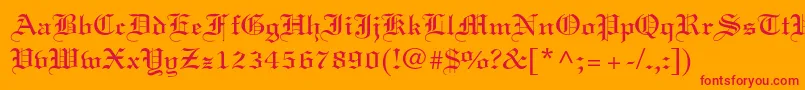 Linotextstd-fontti – punaiset fontit oranssilla taustalla