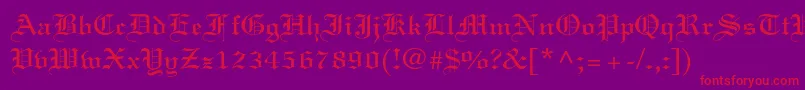 Linotextstd-Schriftart – Rote Schriften auf violettem Hintergrund